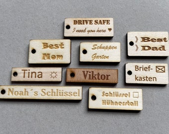 Personalisiertes Gravur Holzschild, personalisiert Name Schild Geschenk, Symbol Türschild Haustür Briefkastenschild Klingelschild rechteckig