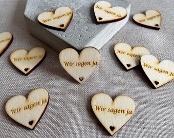 Holz Herz für Hochzeit mit Schrift Name Individuell, Hochzeitsanhänger, Holzherzen Rustikal, Namen Wedding favor tags, wood tags heart