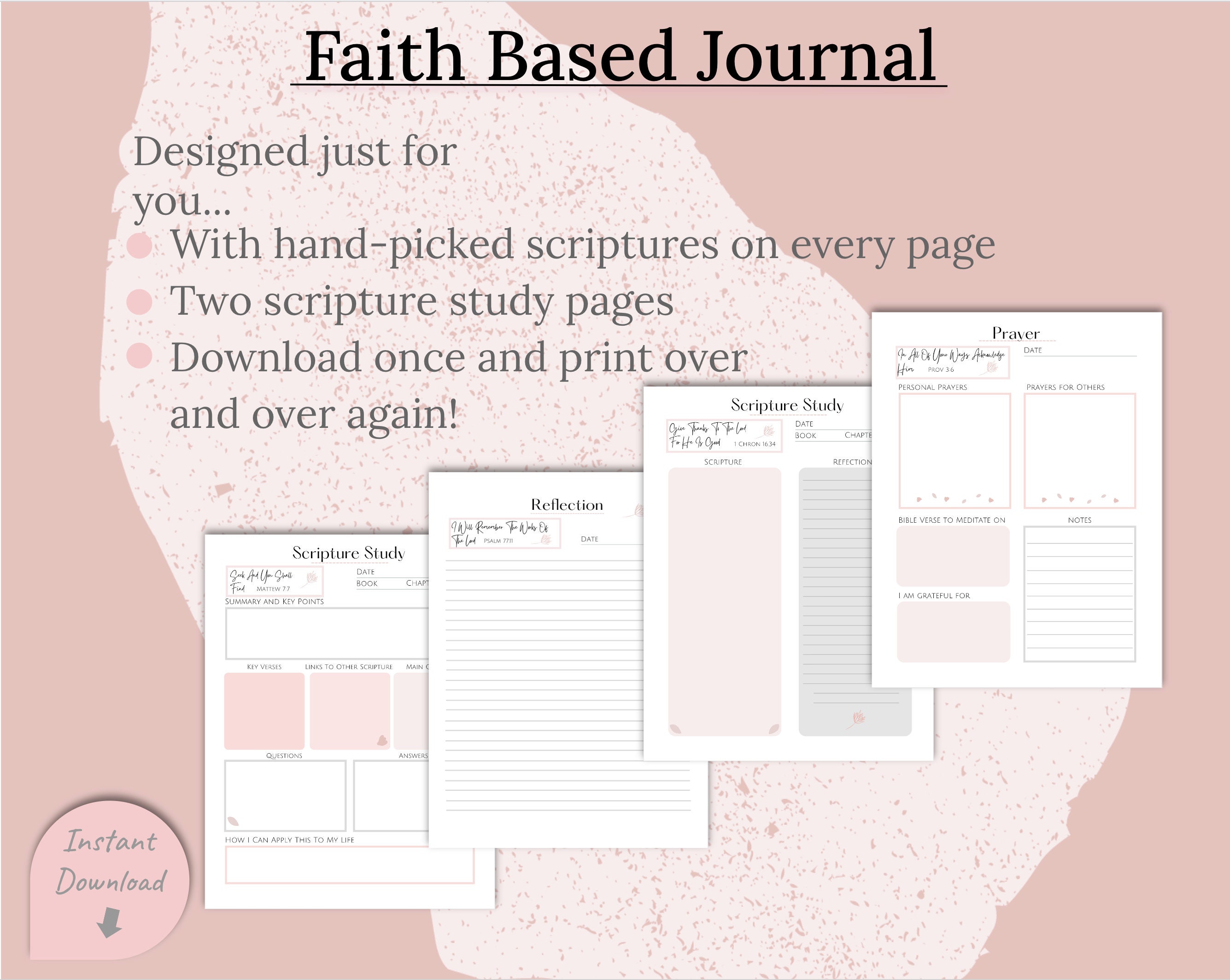 Woman of Faith Digital Journal Kit Bible Study, Faithful, Prayer