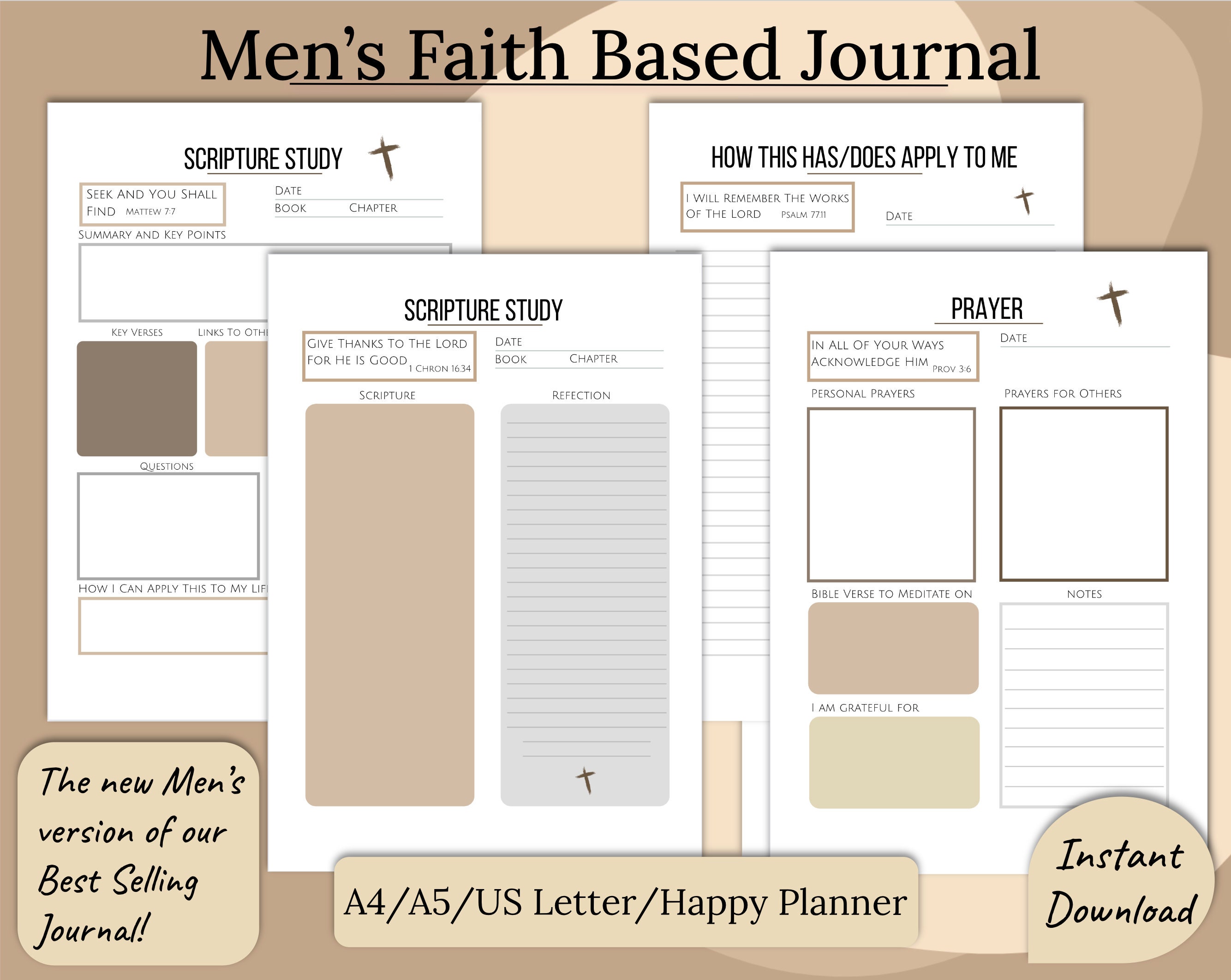 Template L: Bible Journaling Printable Template Set of 5 Designs Book of  Matthew Only 