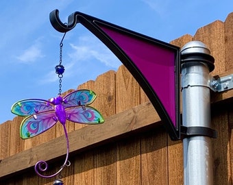 2 PCS Hangs EZ Fence Post Hangers Wth vy nsertsplant Hanger, Garden...
