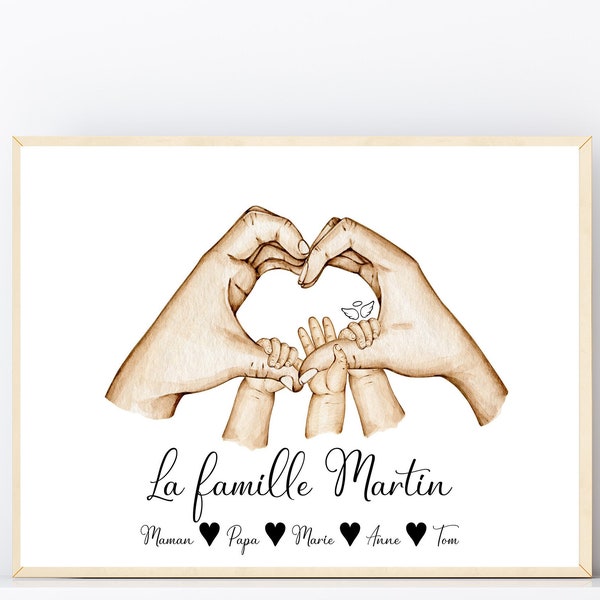 Affiche A4 personnalisable avec message pour un bébé ange, hommage bébé disparu, mamange, perte d'un enfant, deuil périnatal, parange, amour