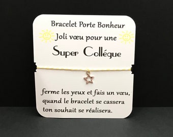 OFFRE 3+1 avec le code BRACELET3PLUS1, Bracelet femme minimaliste, breloque, carte message, bracelet porte bonheur, cadeau pour femme