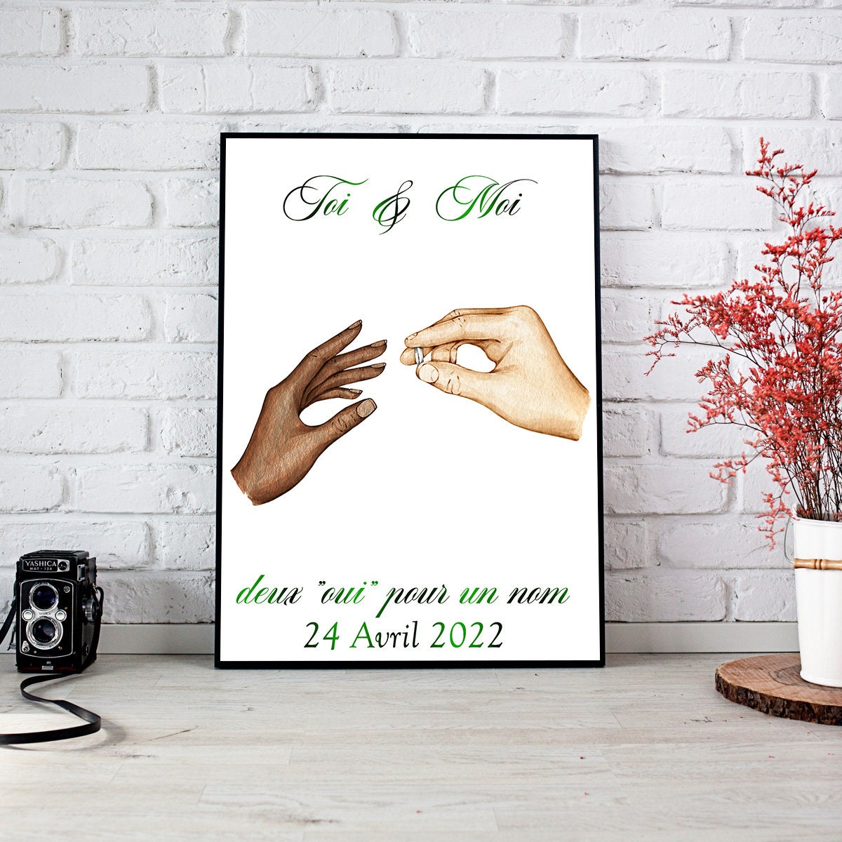 Affiche A4 Personnalisable avec Message sur Le Thème Du Couple, Demande Mariage, Fiançailles, Preuve