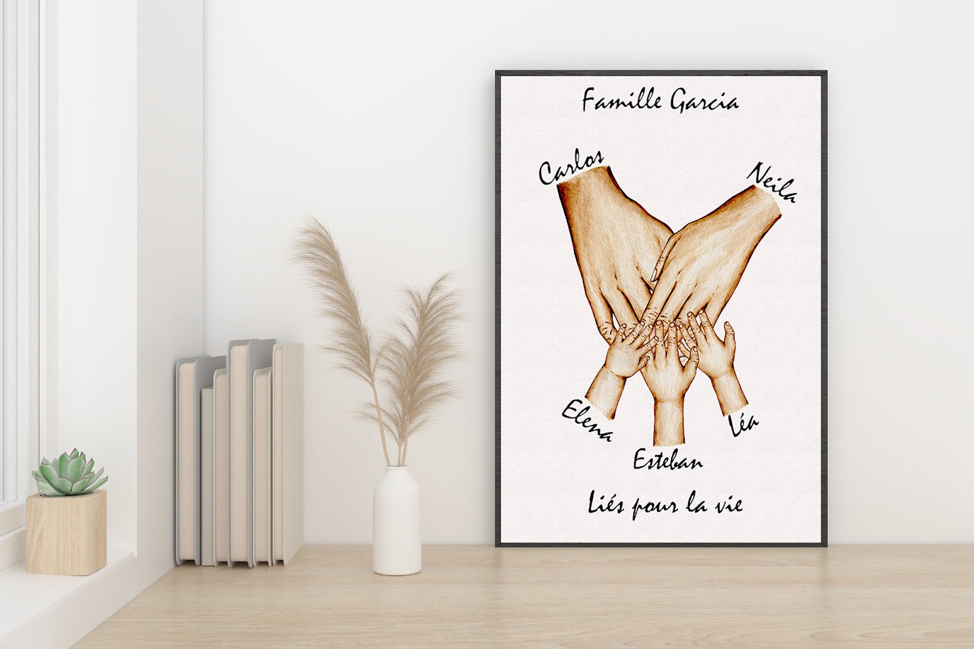 Affiche A4 Personnalisable avec Message sur Le Thème de La Famille, Amour Familial, Solidarité, Lien