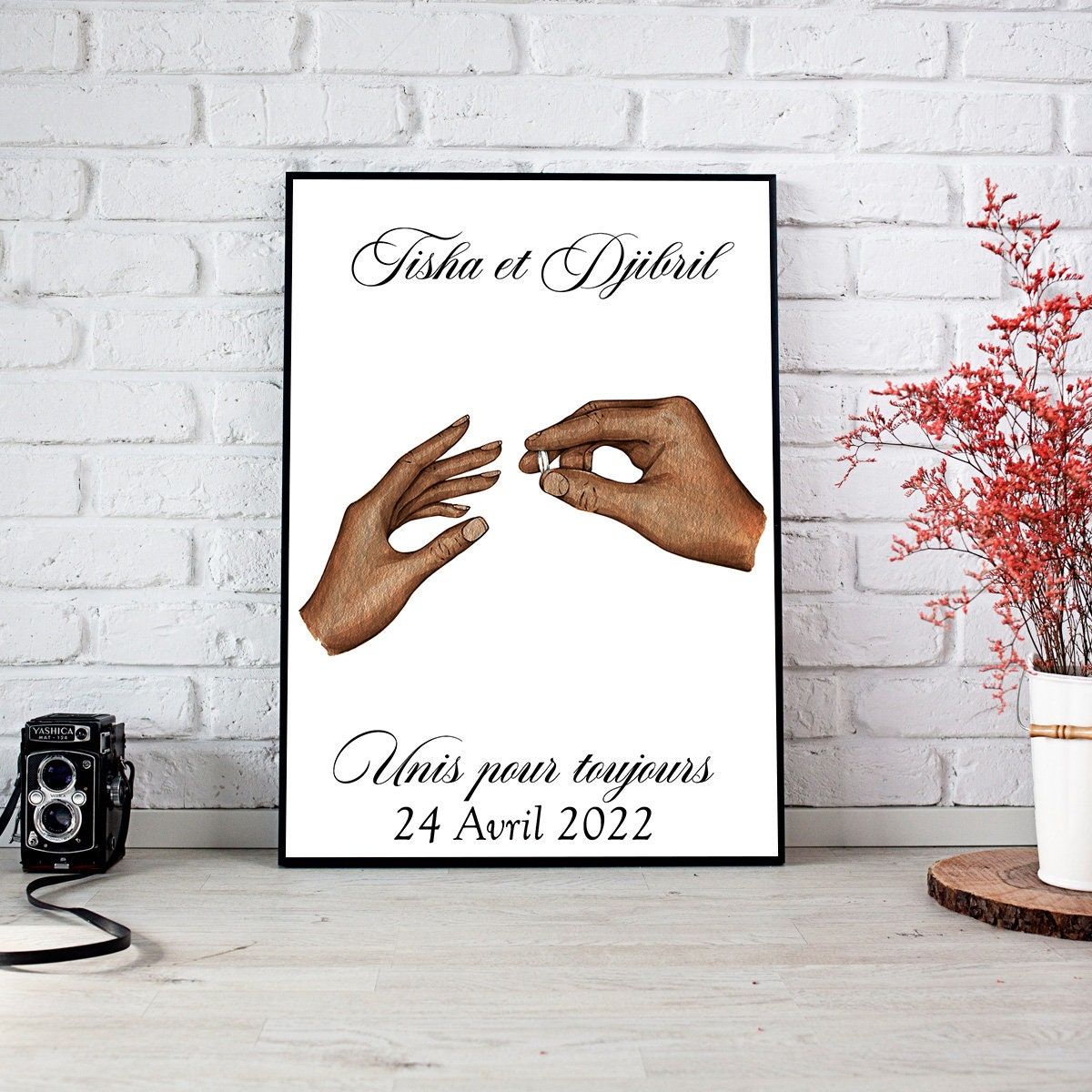 Affiche A4 Personnalisable avec Message sur Le Thème Du Couple, Demande Mariage, Fiançailles, Preuve