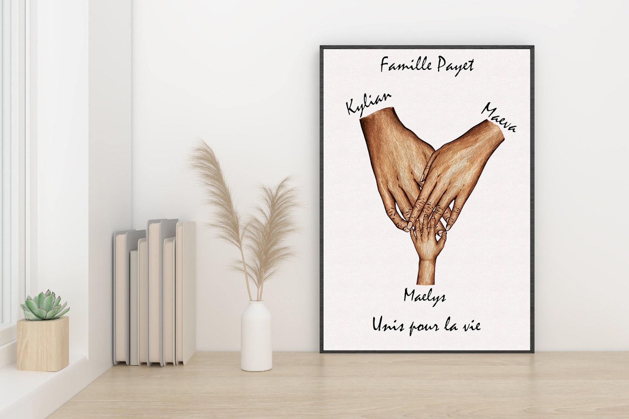 Affiche A4 Personnalisable avec Message sur Le Thème de La Famille, Amour Familial, Solidarité, Lien