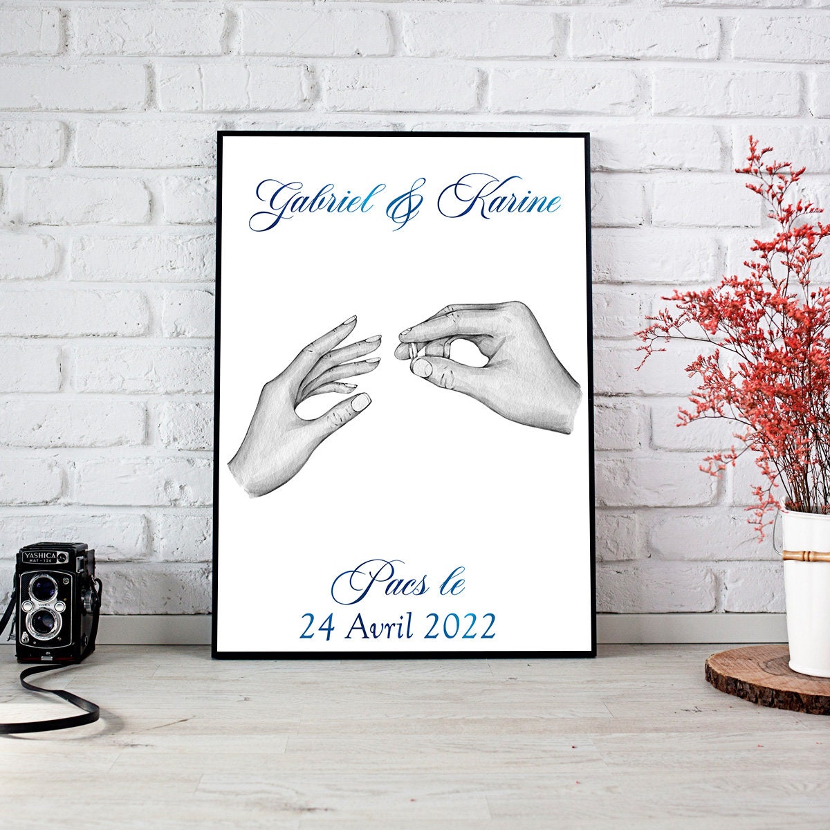 Affiche A4 Personnalisable avec Message sur Le Thème Du Couple, Demande Mariage, Fiançailles, Preuve