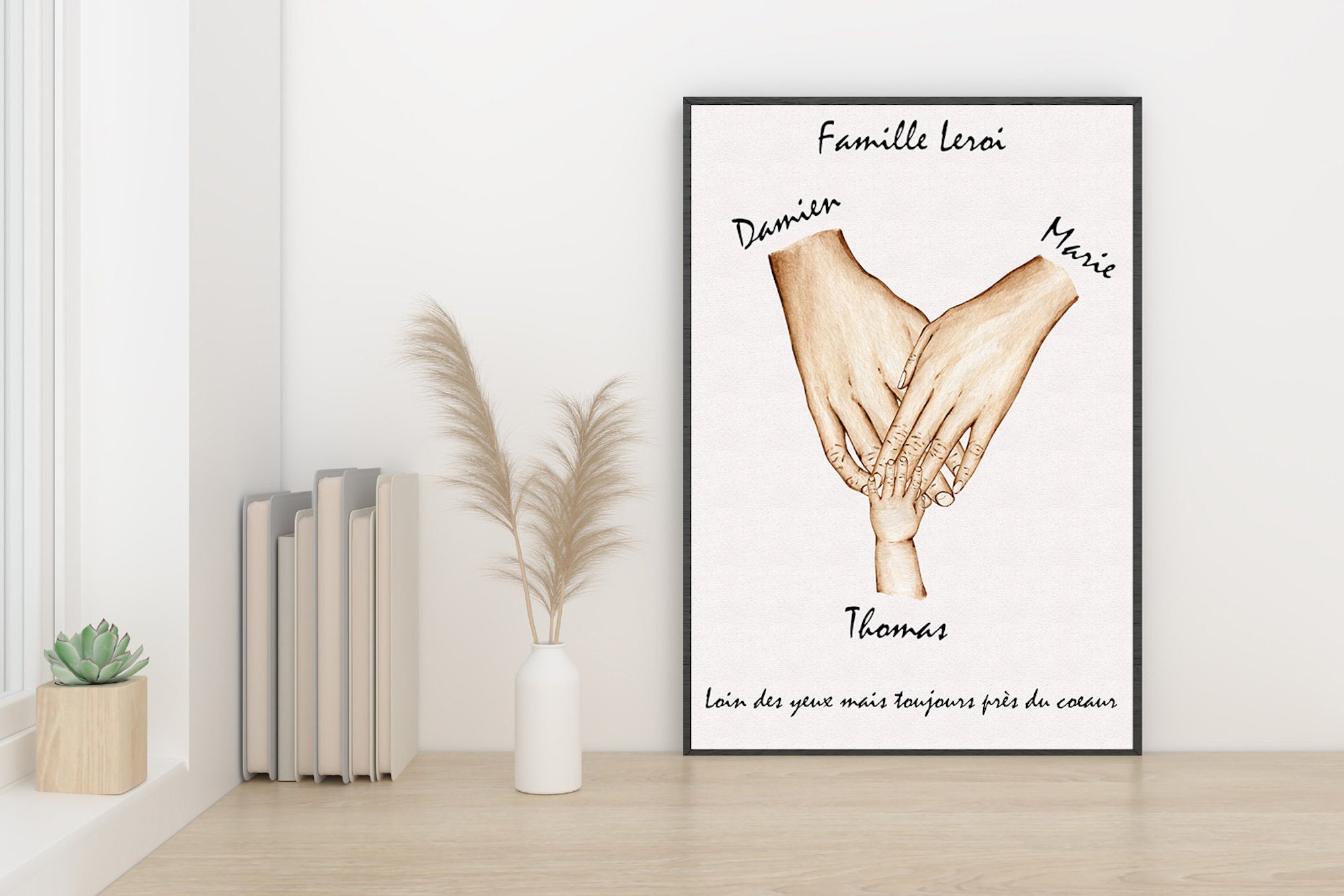 Affiche A4 Personnalisable avec Message sur Le Thème de La Famille, Amour Familial, Solidarité, Lien