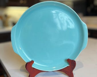 Vintage Style House Nordic Chop Plate: Turquoise Blue Floral