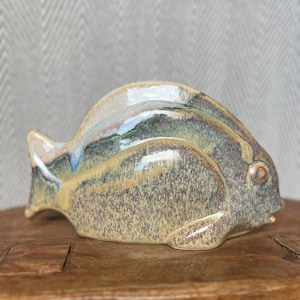 Vintage Artist signed Handmade Fish Pottery