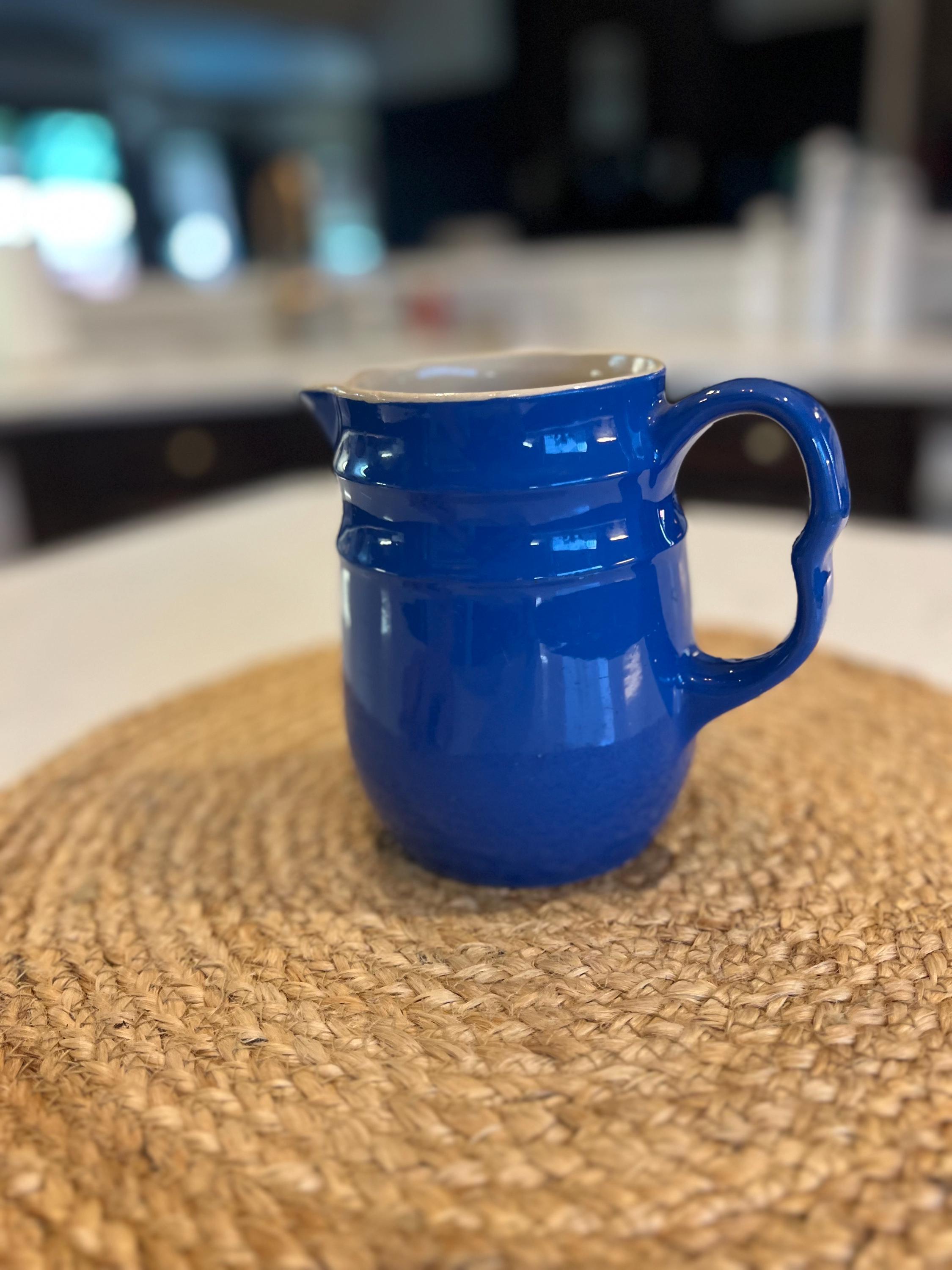 アンティーク雑貨 USA VINTAGE 1940s US NAVY Milk Pot Vintage Oxford Stoneware 1940s Blue Milk Pitcher - Etsy