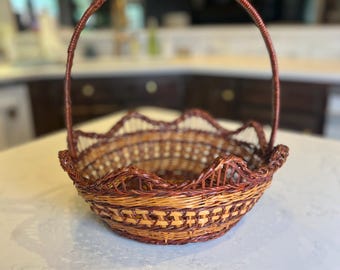 Vintage Wicker Woven Basket Easter Decor