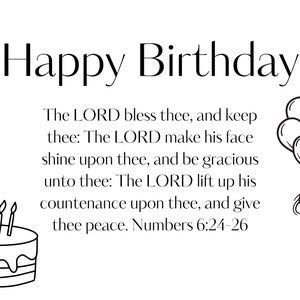 Birthday Card Bible verse, Christian Birthday Card, Simple Christian Birthday card