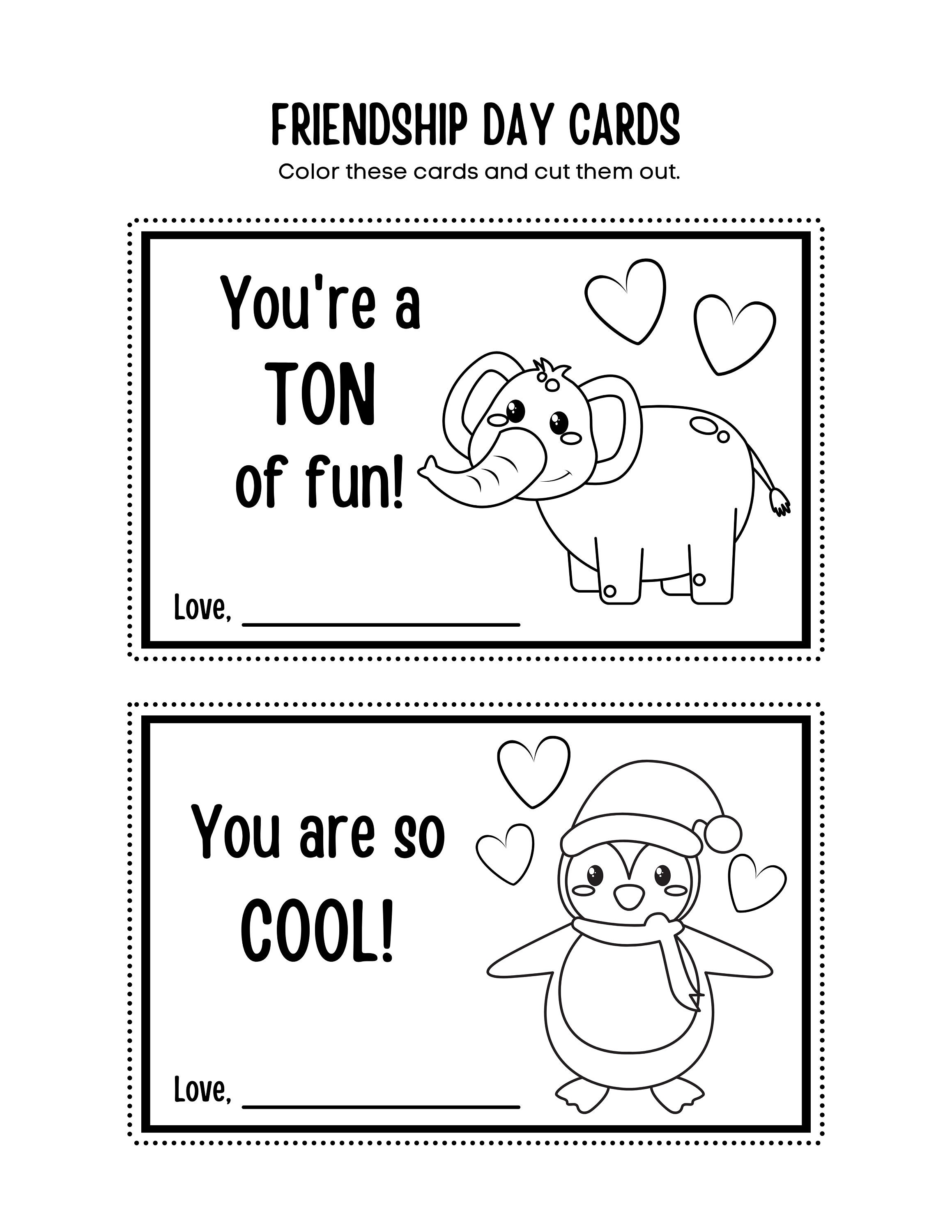 Printable Bundle Friendship Day Sheet Activities , Simple Valentines ...