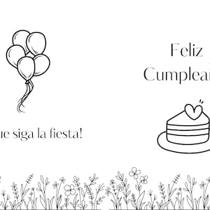 Emprimible Tarjeta de Cumpleaños, Tarjeta que se dobla de cumpleaños, Simple tarjeta de Cumpleaños