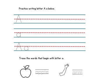 Writing Letter practice A-Z Worksheets