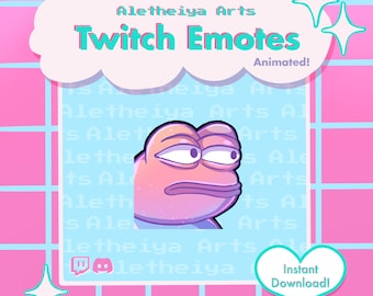 Sideeye Pepe Animated Twitch Emote / Frog side eye Icon / Transparent PNG Emoji Discord & Twitch / Custom Stream Emotions / Meme Emote