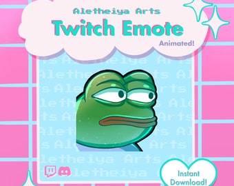 Sideeye Pepe Animated Twitch Emote / Frog side eye Icon / Transparent PNG Emoji Discord & Twitch / Custom Stream Emotions / Meme Emote