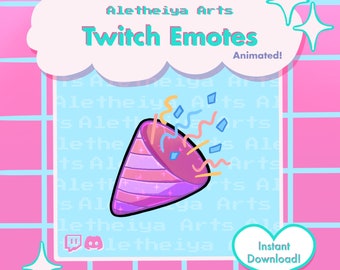 Party Hype Animated Twitch Emote / Confettti Icon / Transparent PNG Emoji Discord & Twitch / Custom Stream Emotions / Meme Birthday Emote