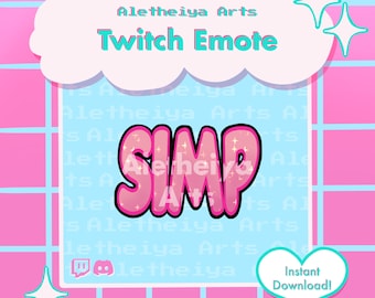 SIMP Twitch Emote / Simping Chat Icon / Transparent PNG Emoji for Discord & Twitch / Custom Stream Emotions / Meme Waifu Emote