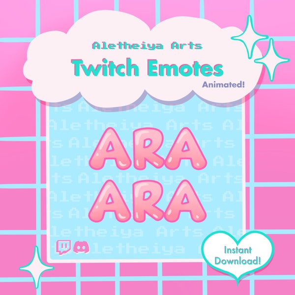 Ara Ara Animated Twitch Emote / Waifu Icon / Transparent PNG Emoji Discord & Twitch / Custom Stream Emotions / Meme Mommy Emote