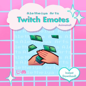 Money Throw Animated Twitch Emote / Funny Dollar Icon / Transparent PNG Emoji Discord & Twitch / Custom Stream Emotions / Bills Meme Emote