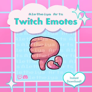 Thumbs down Twitch Emote / No Nope Chat Icon / Transparent PNG Emoji for Discord and Twitch / Custom Stream Emotions / Meme Emote