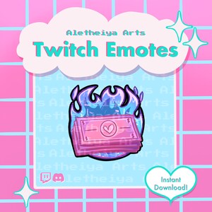Burning Money Twitch Emote / Fire Dollar Chat Icon / Transparent PNG Emoji for Discord & Twitch / Custom Stream Emotions / Meme Emote