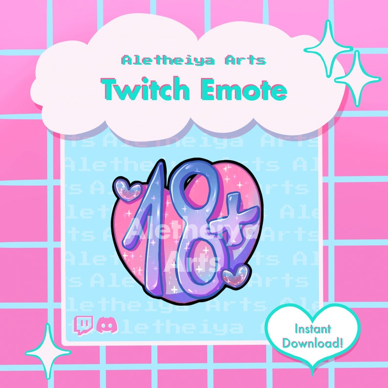 18 NSFW Twitch Emote / Horny Sexy Chat Icon / Transparent PNG Emoji for Discord & Twitch / Custom Stream Emotions / Meme Emote image 1