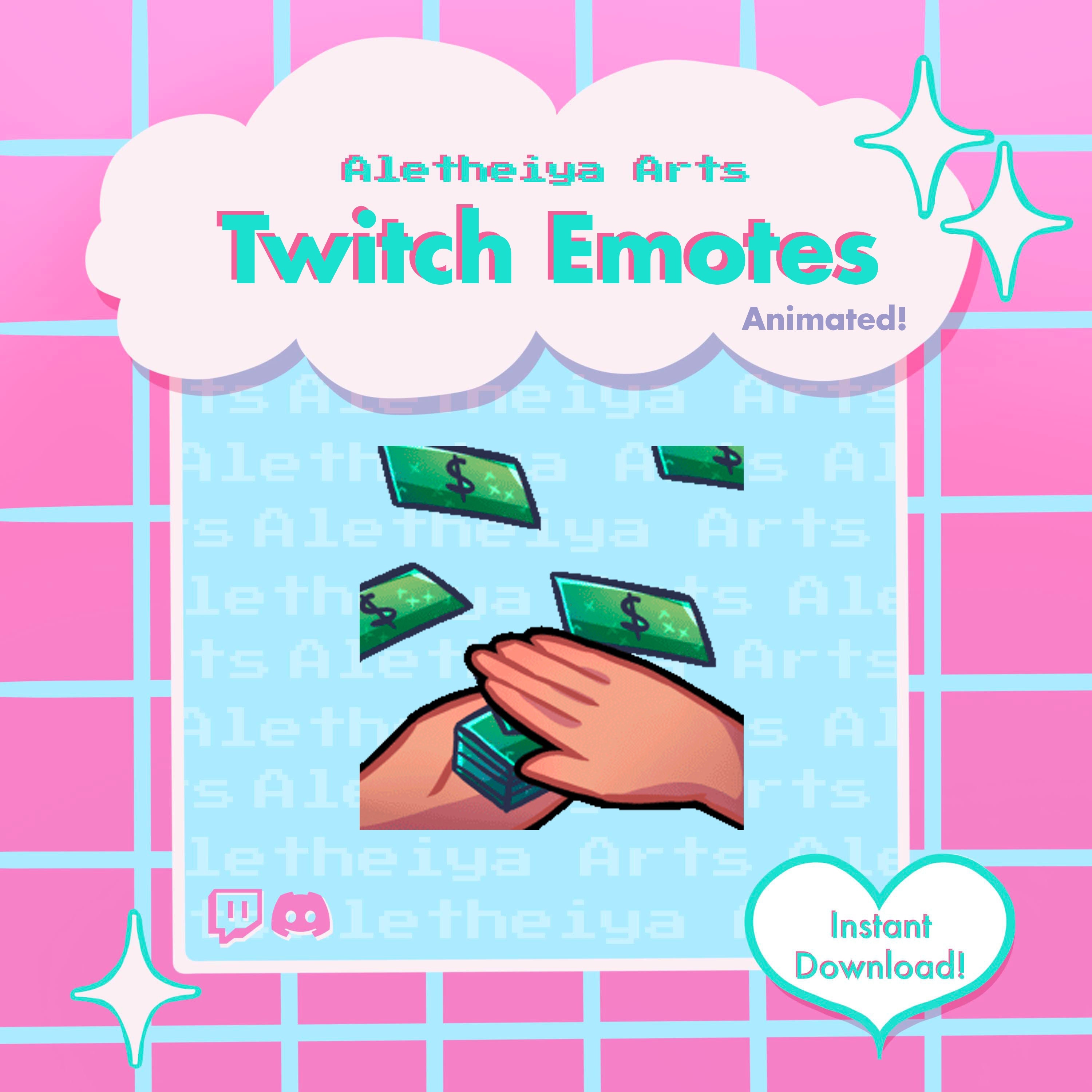 Money Throw Animated Twitch Emote / Funny Dollar Icon / Transparent PNG