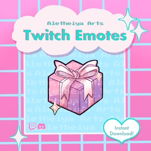 Present Gift Twitch Emote / Surprise Chat Icon / Transparent PNG Emoji for Discord & Twitch / Custom Stream Emotions / Meme Birthday Emote