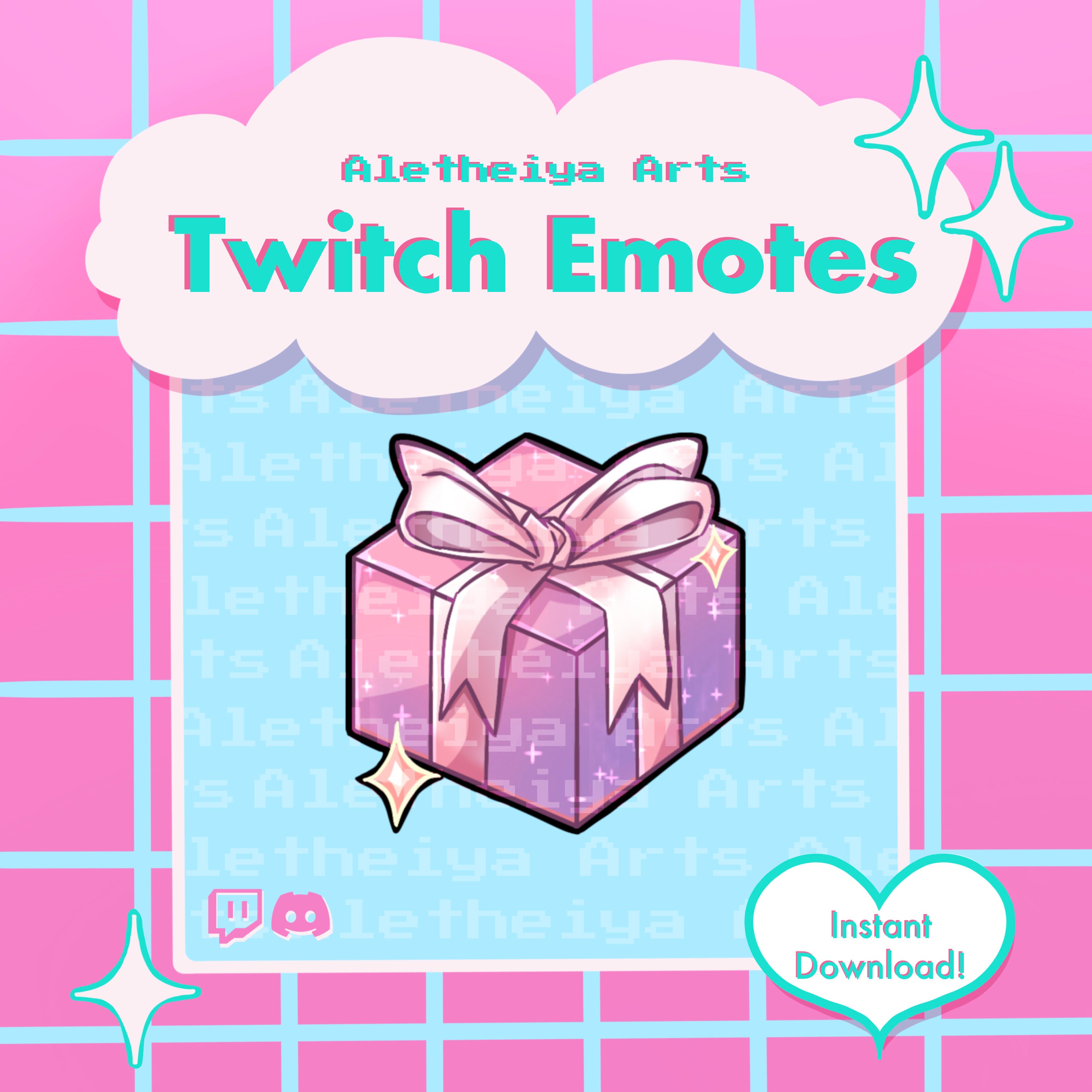Present Gift Twitch Emote / Surprise Chat Icon / Transparent PNG Emoji