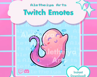 Ghost Twitch Emote / Pink Halloween Chat Icon / Transparent PNG Emoji for Discord & Twitch / Custom Stream Emotions / Spooky Meme Emote
