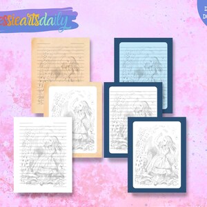 Alice in Wonderland House of Cards Printable Stationery Stationary A4 ...