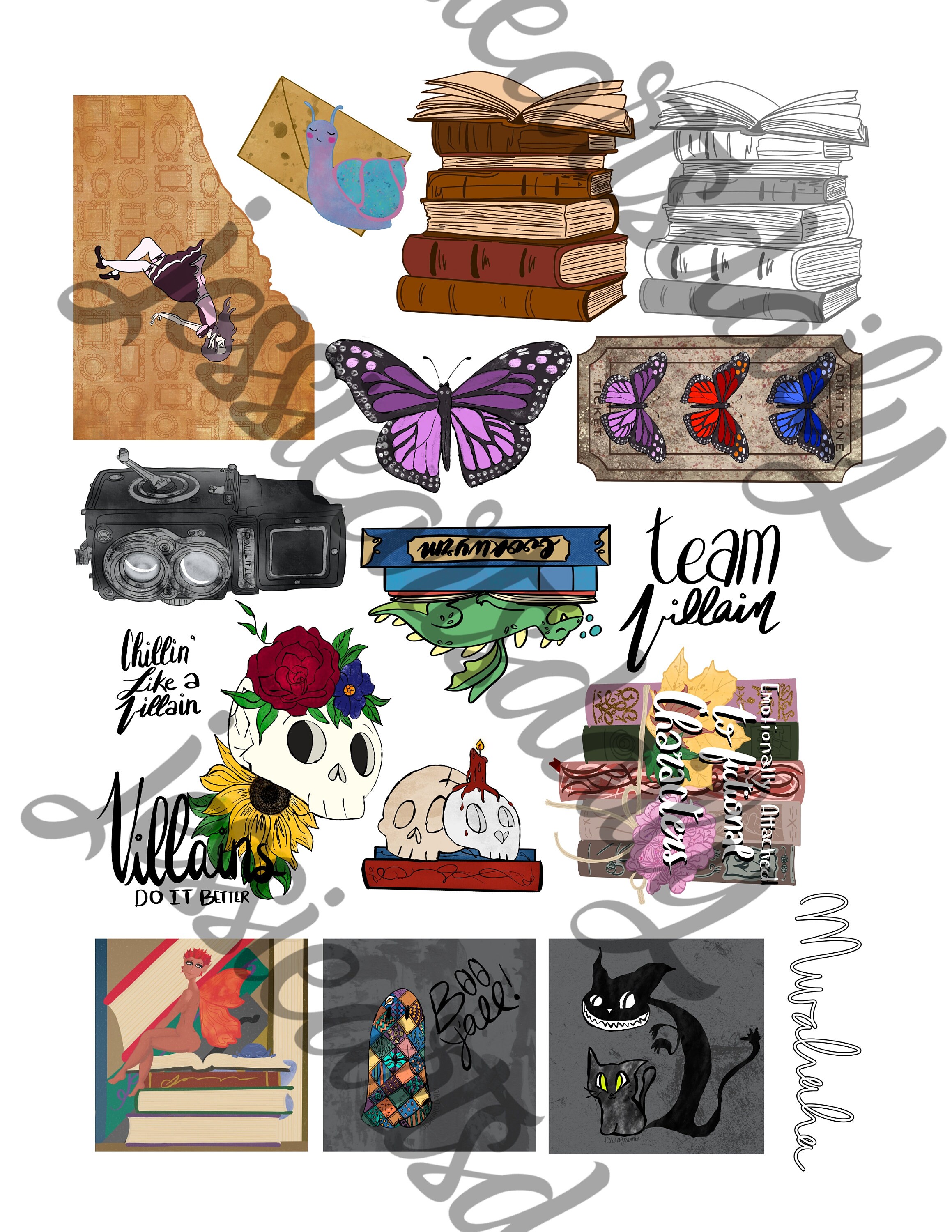 Printable Vintage Library Cards 10 Colors Bonus 9 Alice Library Cards ...