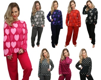 Women's pyjamas  , fleece PJ / pyjama / Pjs Set ,Night Wear ,PJ’s UK , Ladies 2 piece sets