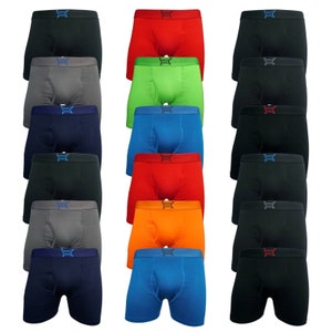 Mens Buckled Pouch Built-in C-ring Trunks Boxer Brief Slit Back Shorts  Underwear