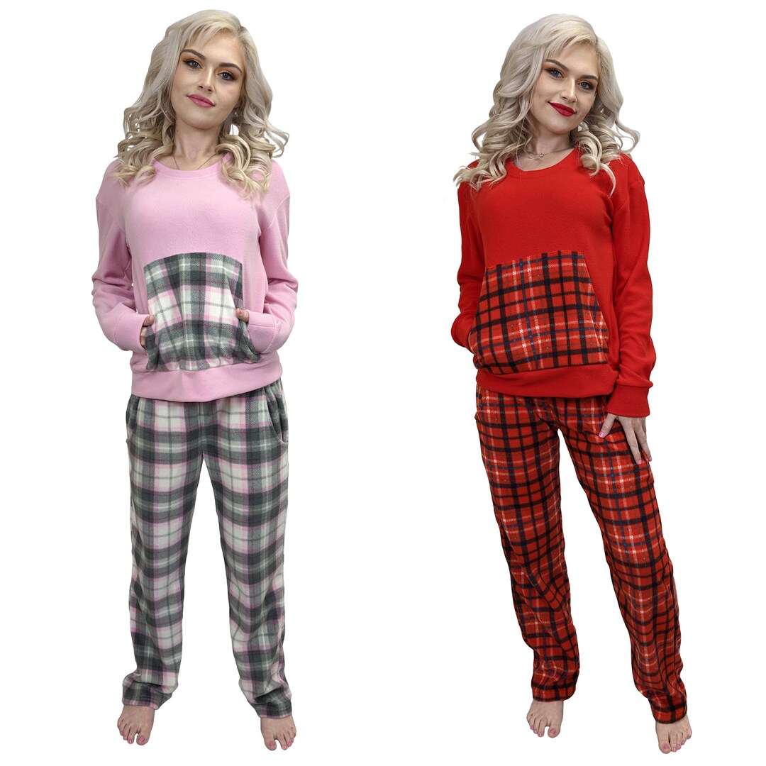 Womens Soft Warm Fleece Pyjama Sets Aeryn Nightwear Sizes 826 Etsy UK