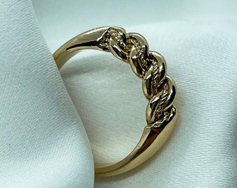 Traditional Latvian ring, 14k 585 gold Namejs ring (Nameja gredzens) S size, for women, Latvian jewelry,