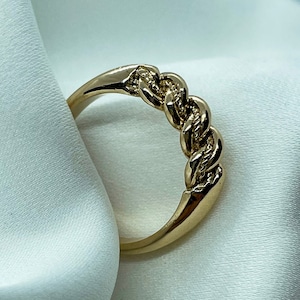 Traditional Latvian ring, 14k 585 gold Namejs ring (Nameja gredzens) S size, for women, Latvian jewelry,
