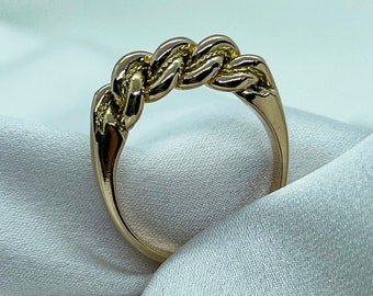 Traditional Latvian ring, 14k 585 gold Namejs ring (Nameja gredzens) M size, for men and women, Latvian jewelry,