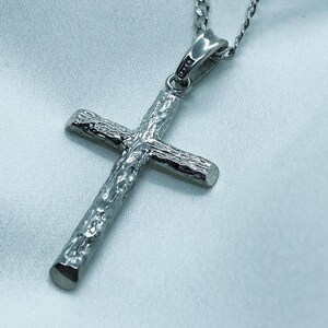 Silber Kreuz Anhänger Halskette 925, Jesus Christus Kreuz, christlicher Anhänger, religiöser Schmuck