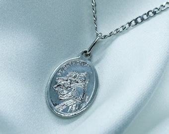 Saint Francis of Assisi pendant, Saint Anthony Medal, 2 in 1, Catholic Pendant
