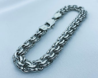 Mens bracelet, Sterling Silver, 925, handmade bracelet, Bismark chain, birthday gift, gift for men