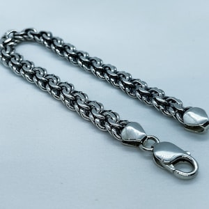 Silver bracelet, Sterling 925, handmade bracelet, Oxidized Bismark chain, men bracelet, gift for men