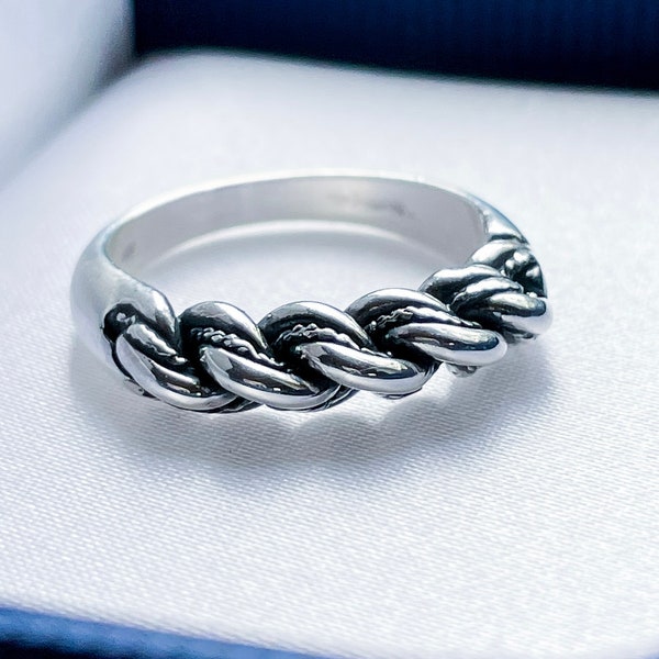 Latvian Jewelry, Latvian ring, Braided ring, Namejs ring (Nameja gredzens), Sterling Silver 925, Oxidized, Namej ring, Baltic jewelry