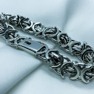Mens bracelet, Sterling Silver 925, handmade bracelet, link chain, gift for him