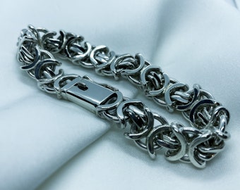 Mens bracelet, Sterling Silver 925, handmade bracelet, link chain, gift for him
