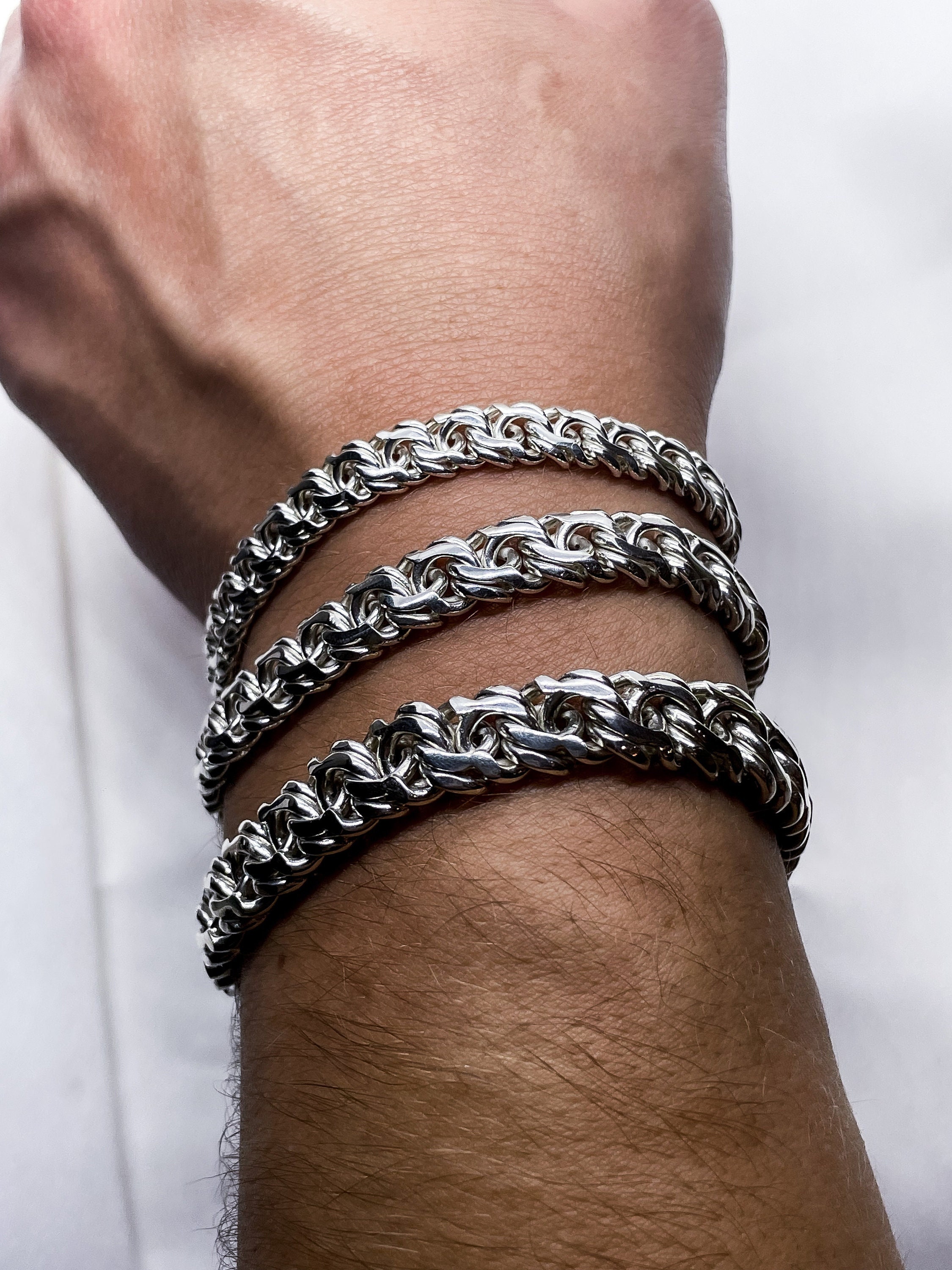 Handmade Sterling Silver Bracelet - Timeless Bismark Design for Men and Women, Unisex Wristwear